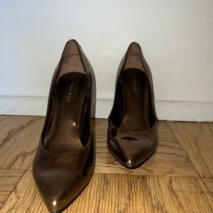 Nine West Metallic Bronze Heels